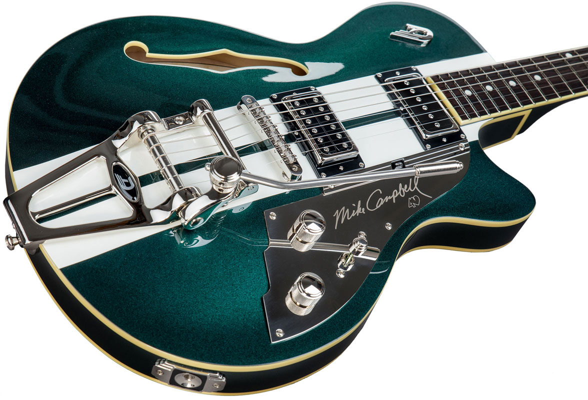 Duesenberg Mike Campbell Starplayer Tv 40th Ann. Alliance Signature Hs Trem Rw - Metallic Racing Green - Semi-Hollow E-Gitarre - Variation 1