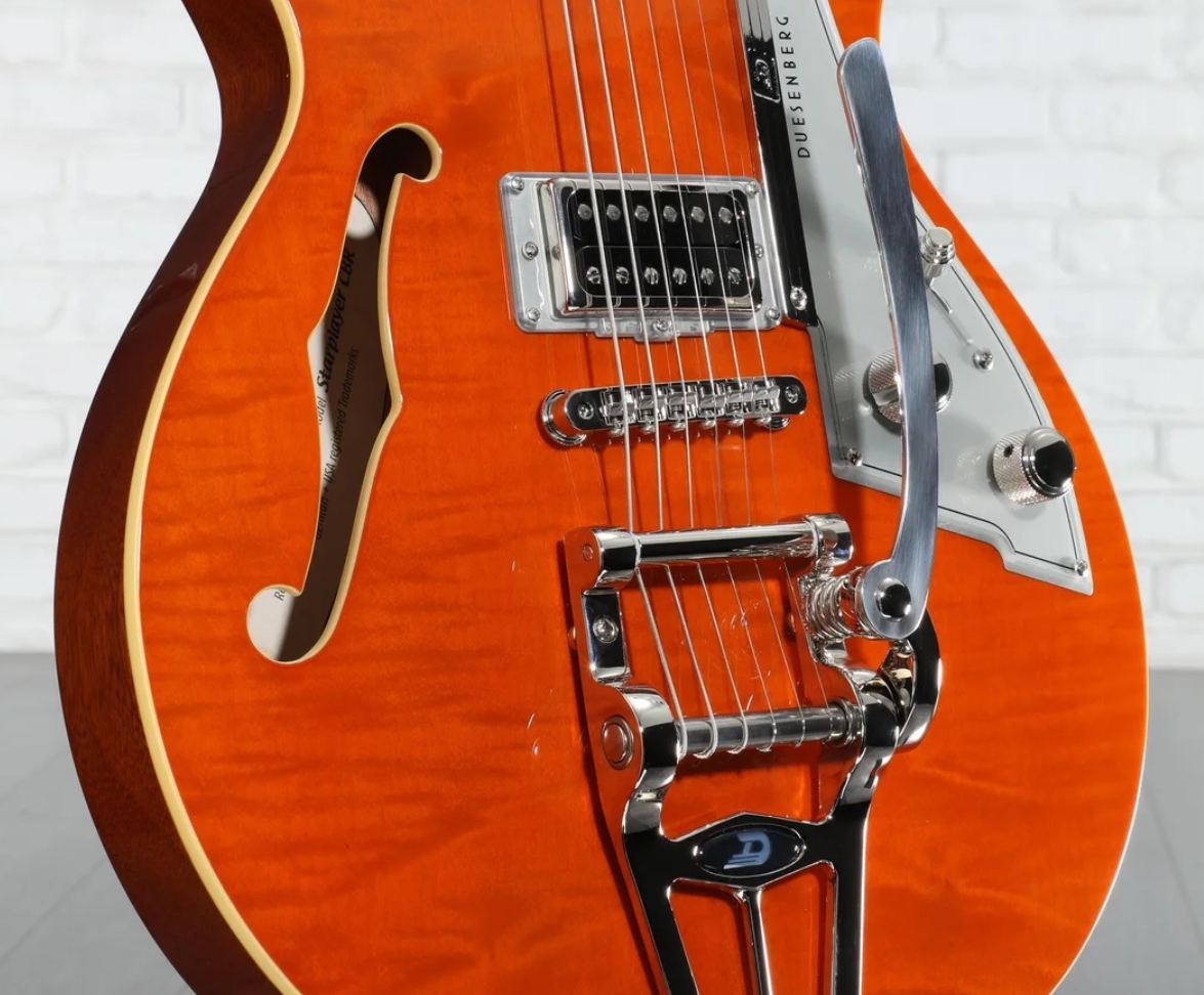 Duesenberg Starplayer Cbr Hs Trem Bigsby Rw - Transparent Vintage Orange - Semi-Hollow E-Gitarre - Variation 2