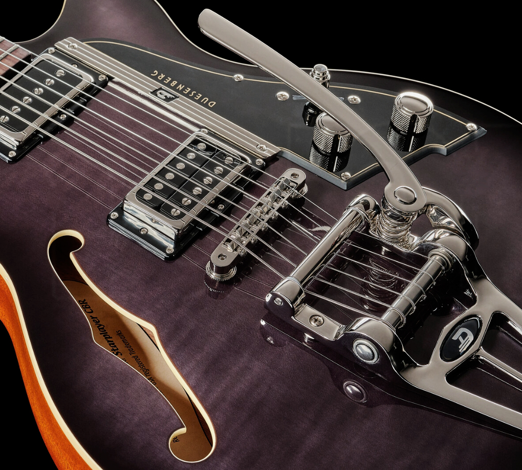 Duesenberg Starplayer Cbr Hs Trem Bigsby Rw - Transparent Black Burst - Semi-Hollow E-Gitarre - Variation 3