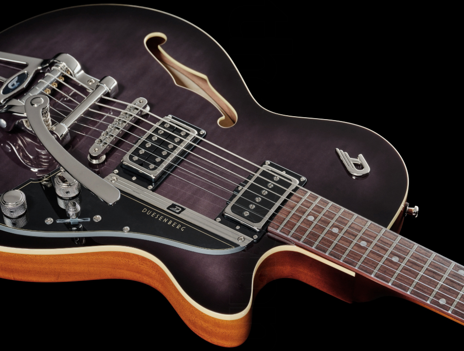 Duesenberg Starplayer Cbr Hs Trem Bigsby Rw - Transparent Black Burst - Semi-Hollow E-Gitarre - Variation 4