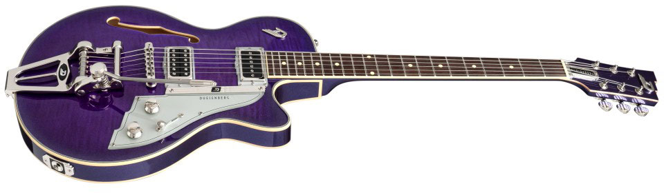 Duesenberg Starplayer Tv Hs Trem Rw - Galaxy Burst Purple Metallic - Semi-Hollow E-Gitarre - Variation 1