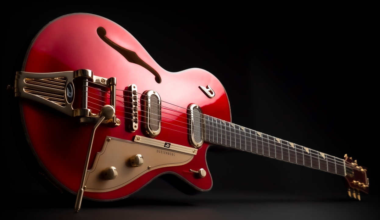 Duesenberg Starplayer Tv Phonic Hs Trem Rw - Balboa Pearl Red - Semi-Hollow E-Gitarre - Variation 2