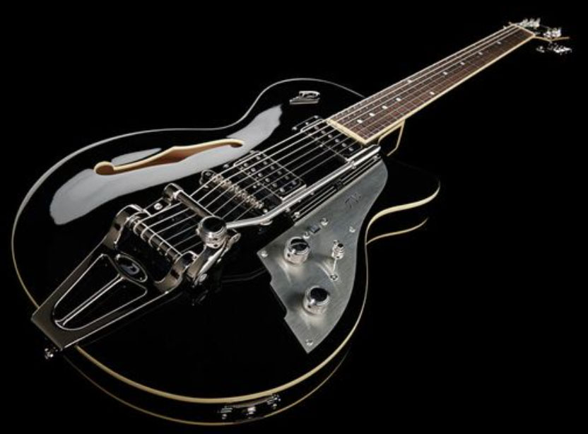 Duesenberg Starplayer Tv+ Piezo Hs Trem Rw - Black - Semi-Hollow E-Gitarre - Variation 1