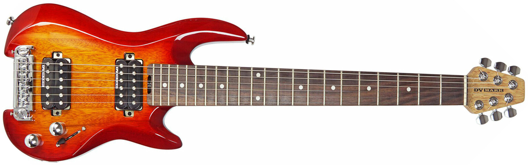 Dv Mark Dv Little Guitar G1 Hh Ht Rw - Cherry Red Sunburst - Elektrische Reisegitarre - Main picture