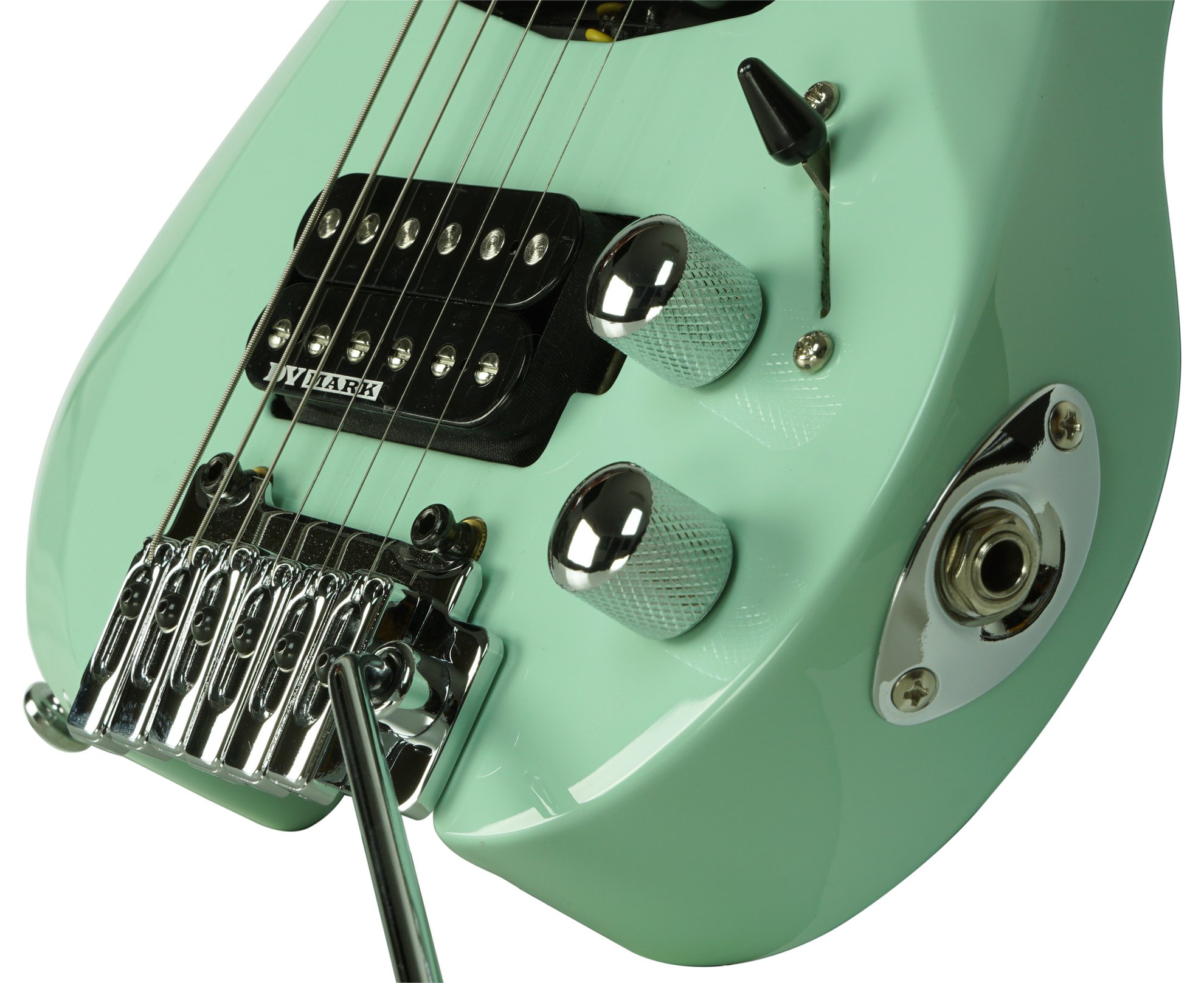 Dv Mark Dv Little Guitar F1 Hss Trem Mn - Carribean Green - Elektrische Reisegitarre - Variation 3