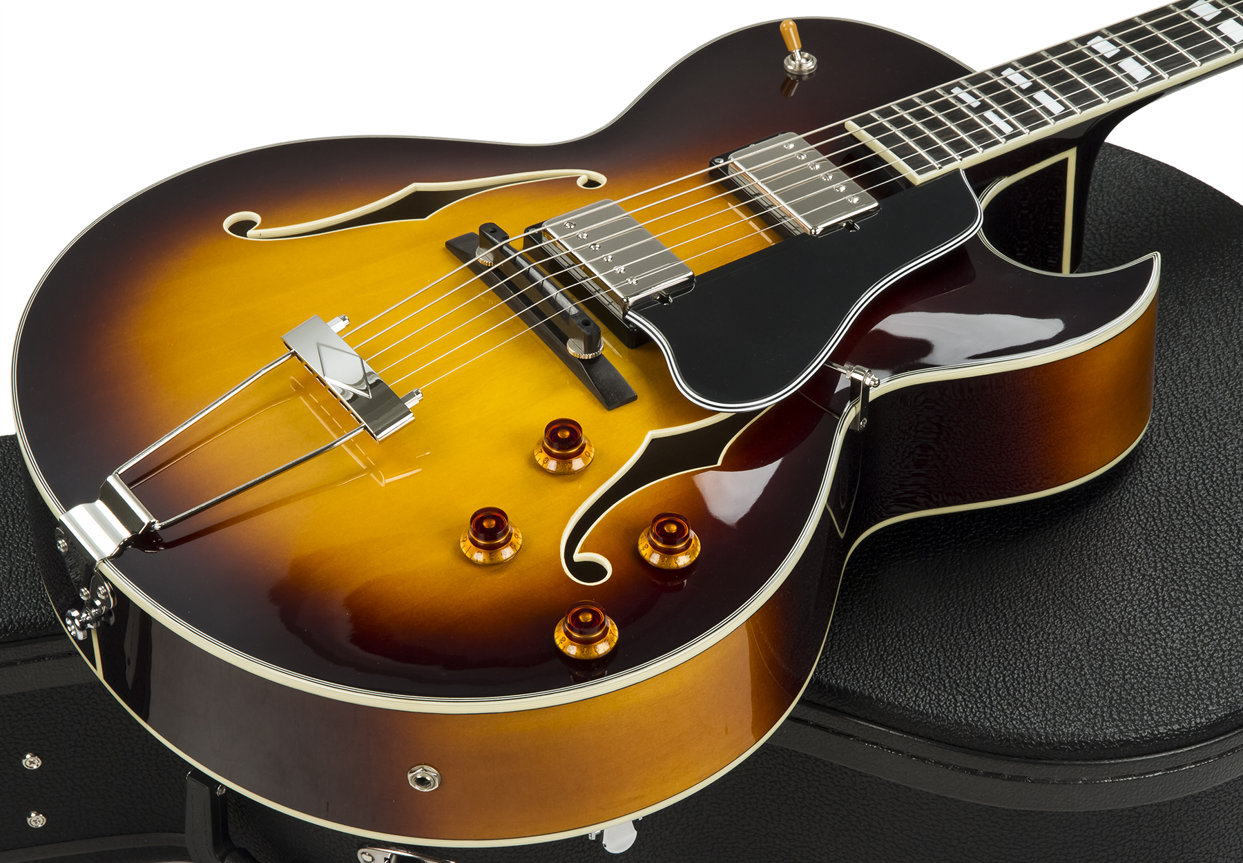 Eastman Ar372ce Lh Gaucher Archtop Laminate Tout Erable Rw +etui - Sunburst - E-Gitarre für Linkshänder - Variation 1