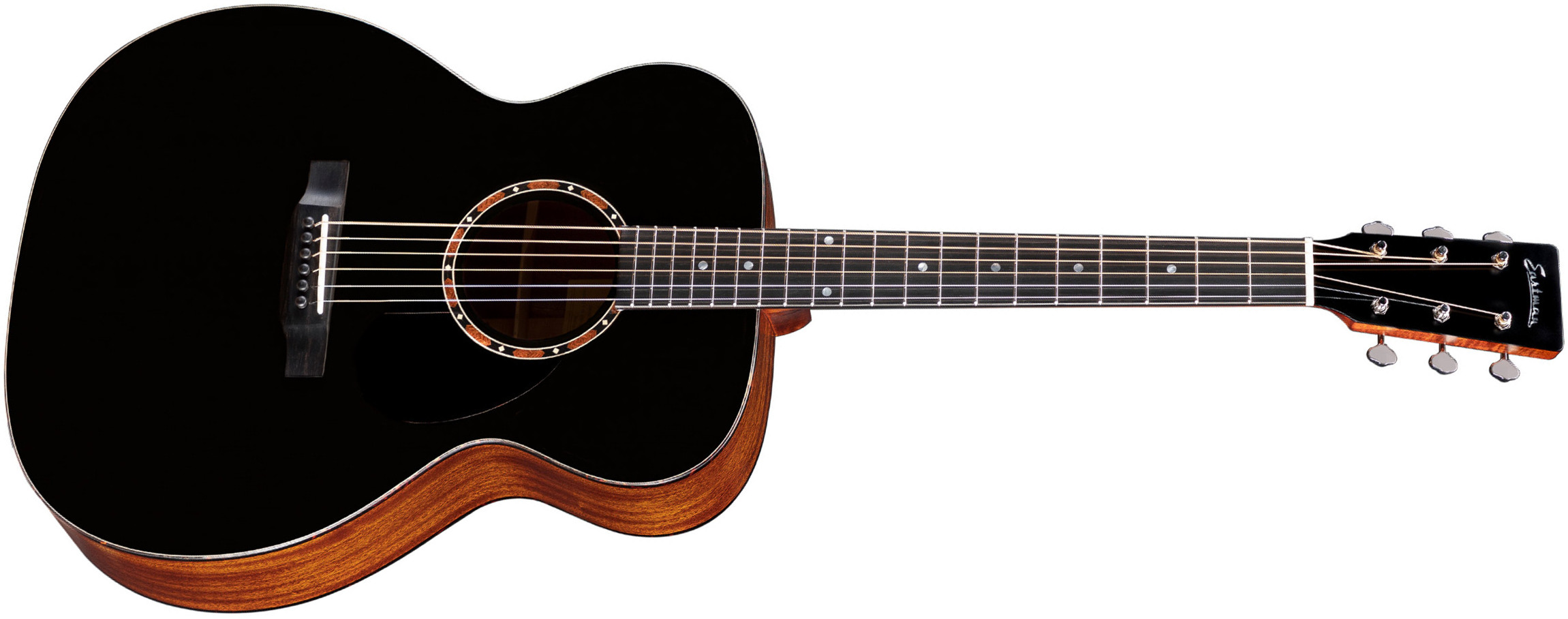 Eastman E2om Traditional Orchestra Model Cedre Sapele Eb - Truetone Satin Black - Westerngitarre & electro - Main picture