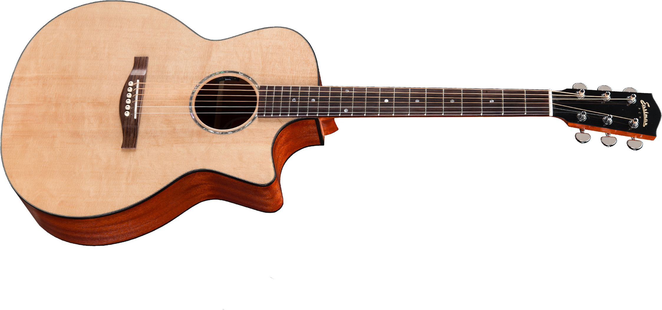 Eastman Pch1-gace Grand Auditorium Cw Epicea Sapele Rw +housse - Natural Satin - Elektroakustische Gitarre - Main picture