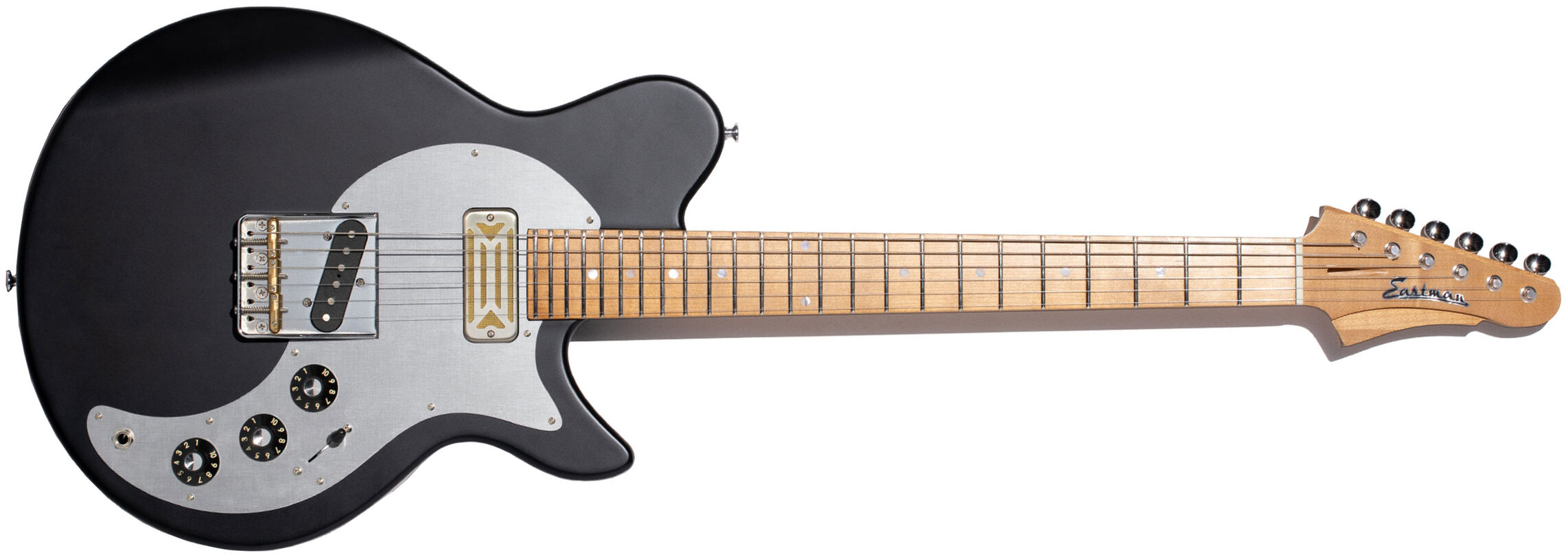 Eastman Sc52 Fullertone 2s Ht Mn - Truetone Satin Moss Black - Retro-Rock-E-Gitarre - Main picture