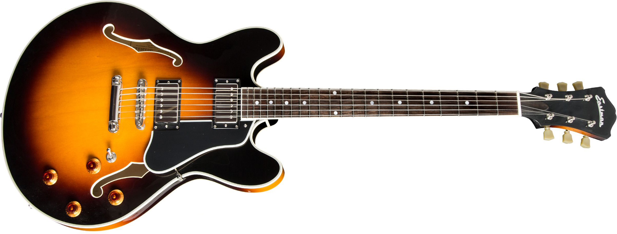 Eastman T386 Thinline Laminate Tout Erable Ht Eb - Sunburst - Semi-Hollow E-Gitarre - Main picture