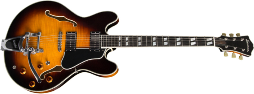 Eastman T486b Thinline Laminate Tout Erable 2p90 Seymour Duncan Bigsby Eb - Sunburst - Semi-Hollow E-Gitarre - Main picture