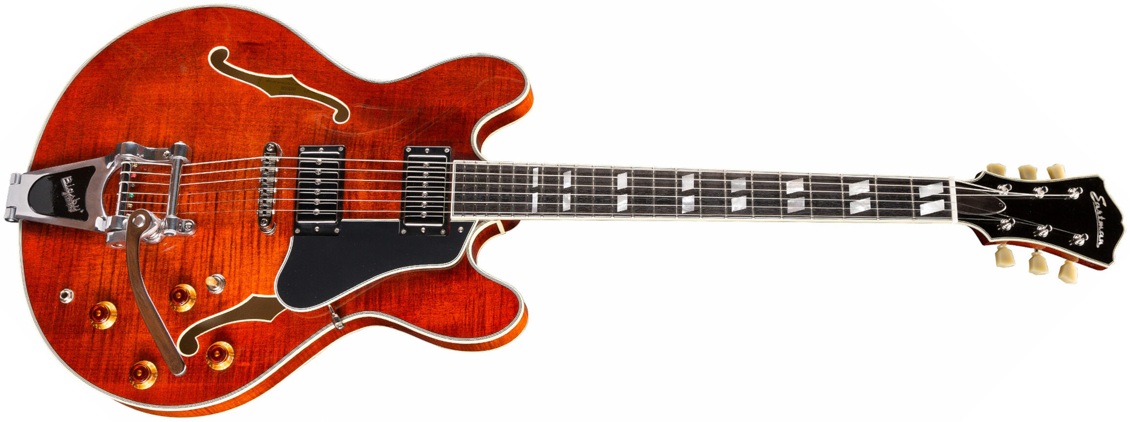 Eastman T486b Thinline Laminate Tout Erable Ss Seymour Duncan Bigsby Eb - Classic - Semi-Hollow E-Gitarre - Main picture