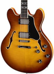 Semi-hollow e-gitarre Eastman T486 Thinline Laminate - Goldburst