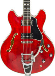 Semi-hollow e-gitarre Eastman T486B Thinline Laminate - Red
