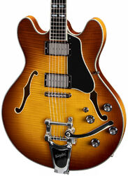 Semi-hollow e-gitarre Eastman T486B Thinline Laminate - Goldburst