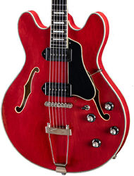 Semi-hollow e-gitarre Eastman T64/v-T Thinline Laminate - Antique red