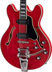 Semi-hollow e-gitarre Eastman T64/v Thinline Laminate - Red