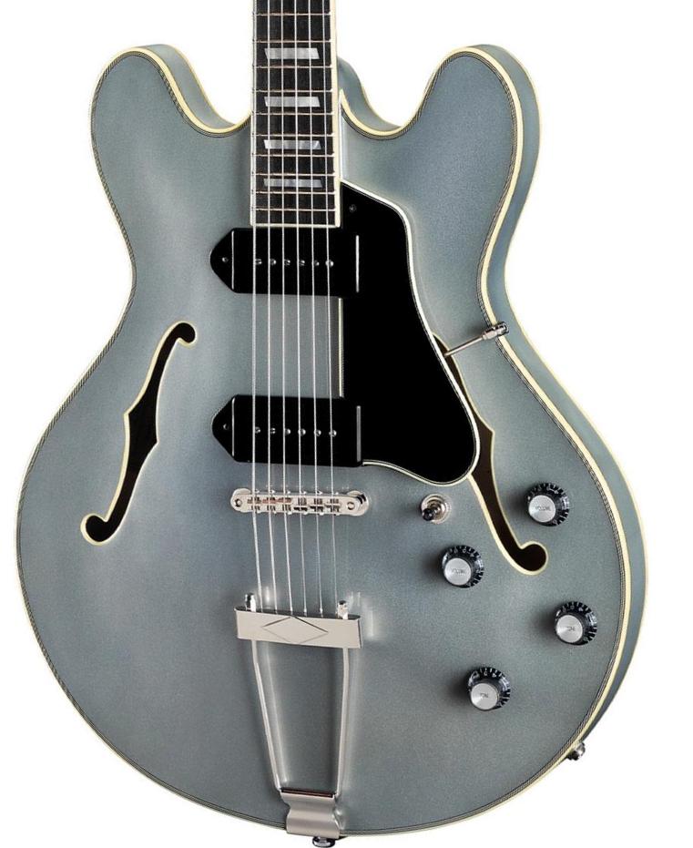 Semi-hollow e-gitarre Eastman Thinline T64-T Trapeze - Truetone Gloss Iced Blue Metallic