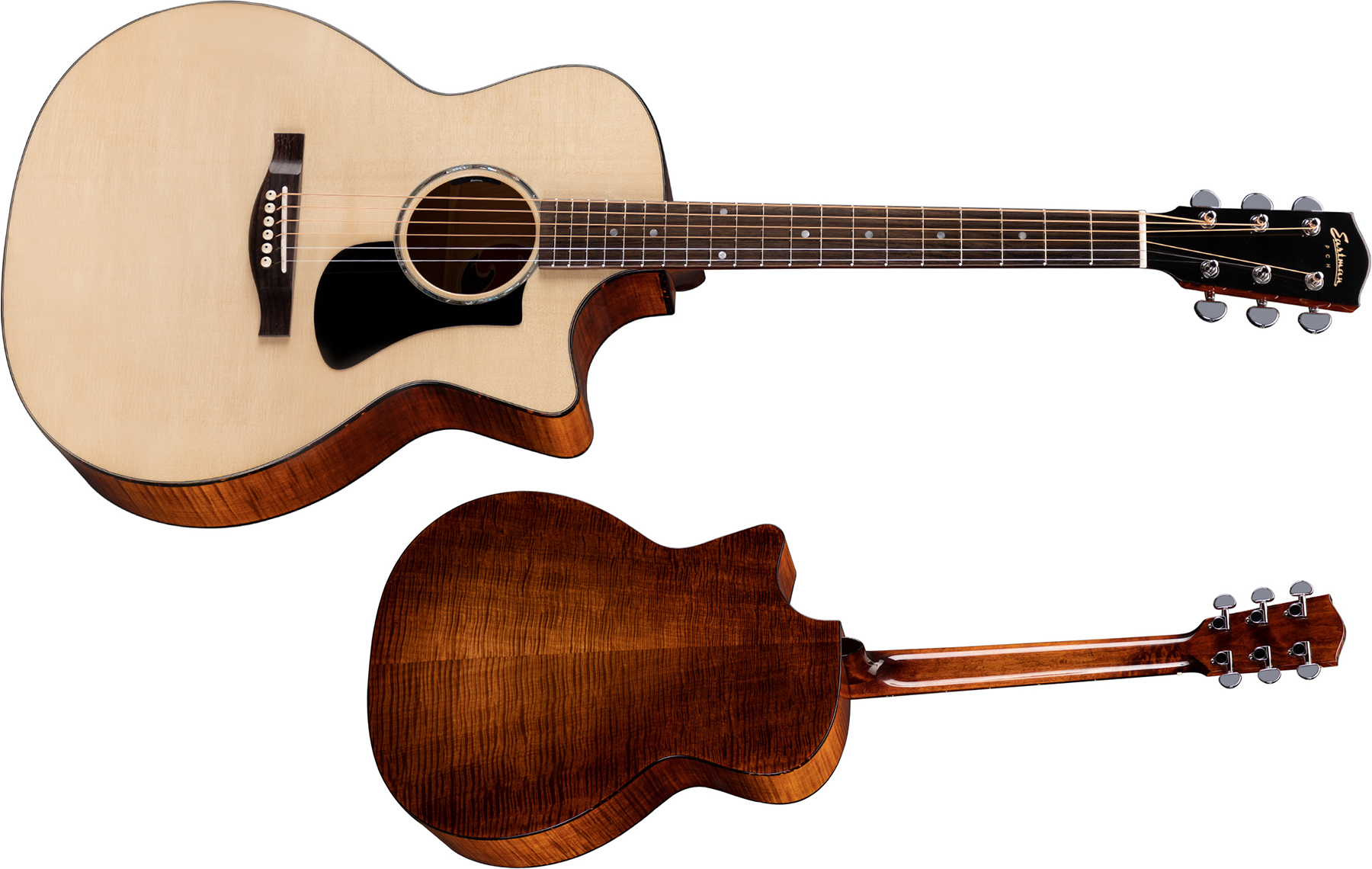 Eastman Pch3-gace Grand Auditorium Cw Epicea Erable Rw +housse - Natural - Elektroakustische Gitarre - Variation 1