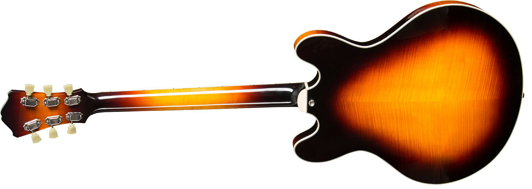 Eastman T486 Thinline Laminate Tout Erable Hh Seymour Duncan Ht Eb - Sunburst - Semi-Hollow E-Gitarre - Variation 1