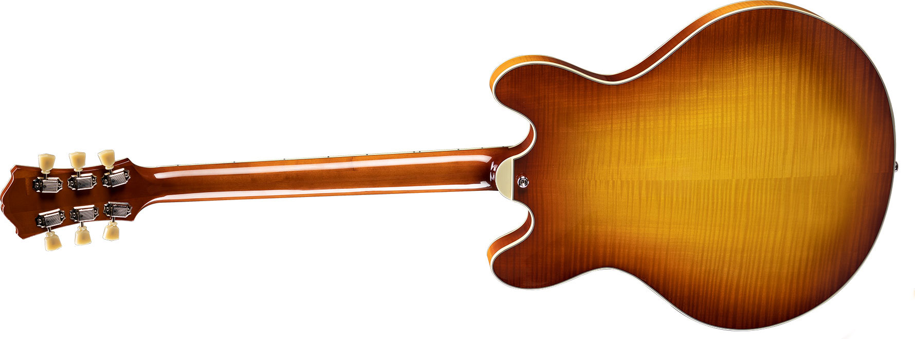 Eastman T486 Thinline Laminate Tout Erable Hh Seymour Duncan Ht Eb - Goldburst - Semi-Hollow E-Gitarre - Variation 1