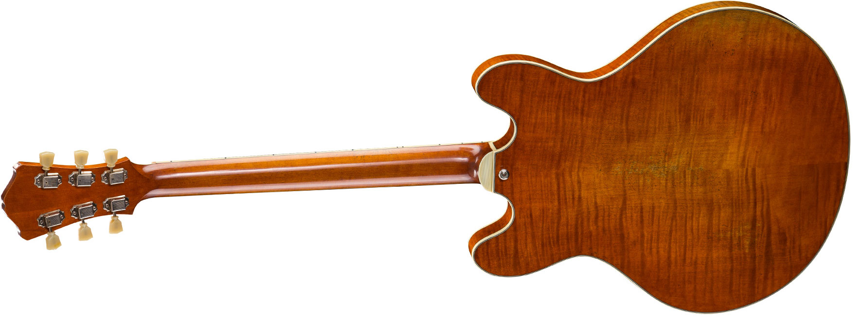 Eastman T59v Thinline Laminate Hh Lollar Ht Eb - Amber - Semi-Hollow E-Gitarre - Variation 1