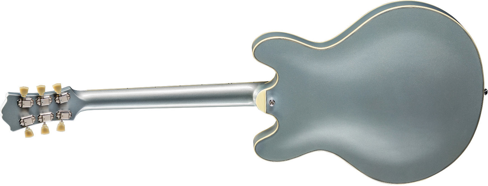 Eastman T64-t Trapeze Thinline 2s P90 Ht Rw Eb - Truetone Gloss Iced Blue Metallic - Semi-Hollow E-Gitarre - Variation 1