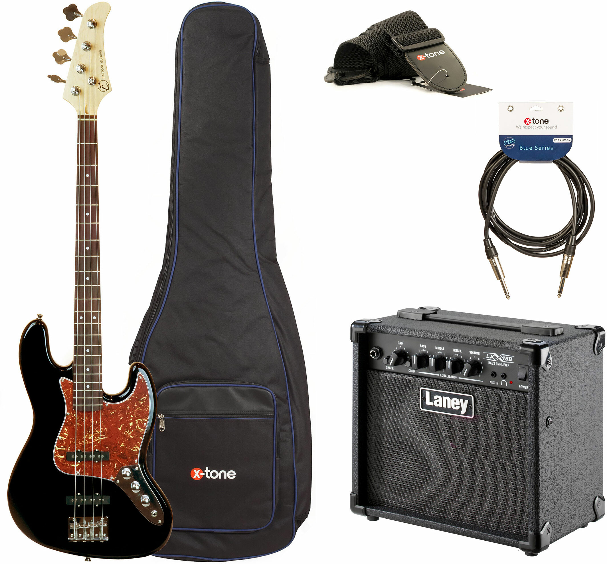 Eastone Jab +laney Lx15b +cable +housse +courroie - Black - E-Bass Set - Main picture