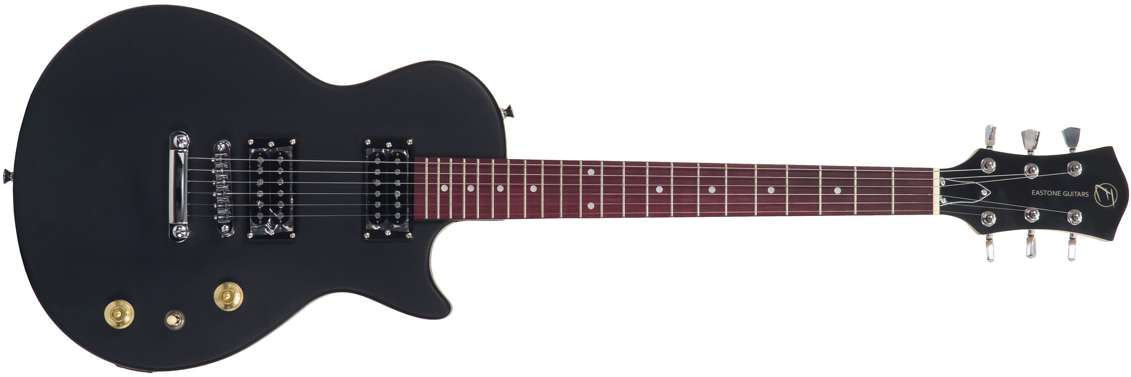 Eastone Lpl70 Hh Ht Pur - Black Satin - Single-Cut-E-Gitarre - Main picture