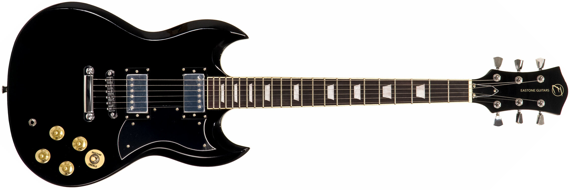 Eastone Sdc70 Hh Ht Pur - Black - Retro-Rock-E-Gitarre - Main picture