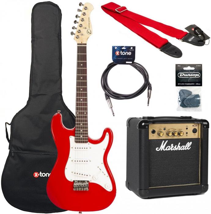 E-gitarre set Eastone STR Mini +Marshall MG10G +Accessories - Red
