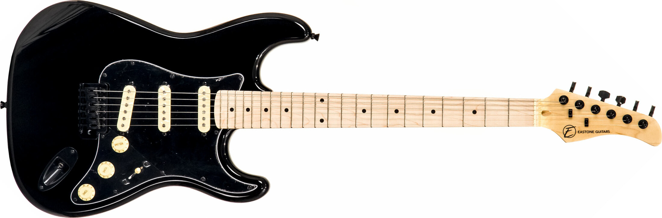 Eastone Str70 Gil Sss Trem Mn - Black - E-Gitarre in Str-Form - Main picture