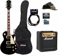E-gitarre set Eastone LP100 BLK +MARSHALL MG10 10W +CABLE +MEDIATORS +HOUSSE - Black