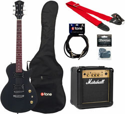 E-gitarre set Eastone LPL70 +Marshall MG10G +Accessories - Black satin