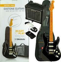 E-gitarre set Eastone Pack ST150R-BLK-RW +X-Tone XT-10S Combo - black