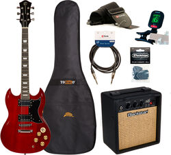E-gitarre set Eastone SDC70 +Blackstar Debut 10E +Accessories - Red