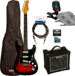 E-gitarre set Eastone ST100R-S3T-RW + X-Tone Combo +Accessories - 3-Tone Burst