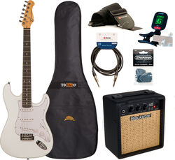 E-gitarre set Eastone STR70 +Blackstar Debut 10E +Accessories - Olympic white