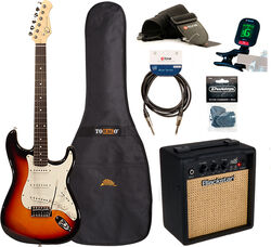 E-gitarre set Eastone STR70 +Blackstar Debut 10E +Accessories - 3 tone sunburst