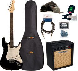 E-gitarre set Eastone STR70 +Blackstar Debut 10E +Accessories - Black