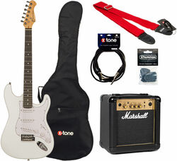 E-gitarre set Eastone STR70 +Marshall MG10G +Accessories - Olympic white