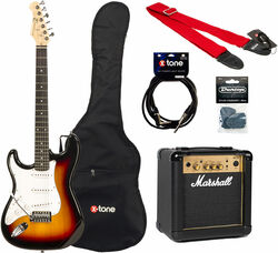E-gitarre für linkshänder Eastone STR70T LH +Marshall MG10G +Accessories - Sunburst