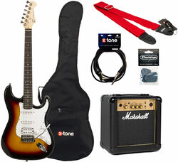 E-gitarre set Eastone STR80T HSS +Marshall MG10G +Accessories - Sunburst