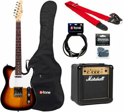 E-gitarre set Eastone TL70 + MARSHALL MG10 +HOUSSE + COURROIE + CABLE + MEDIATORS - 3 tone sunburst