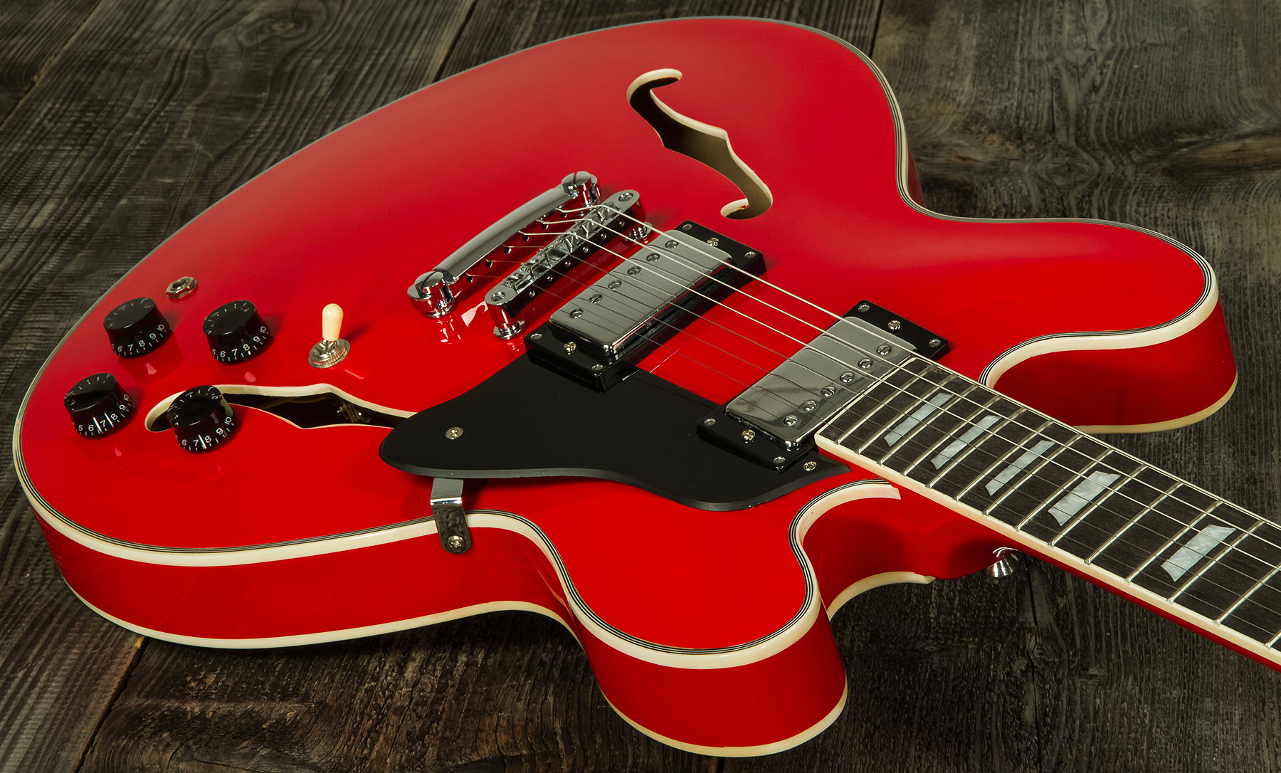 Eastone Gj70 Hh Ht Pur - Red - Semi-Hollow E-Gitarre - Variation 1