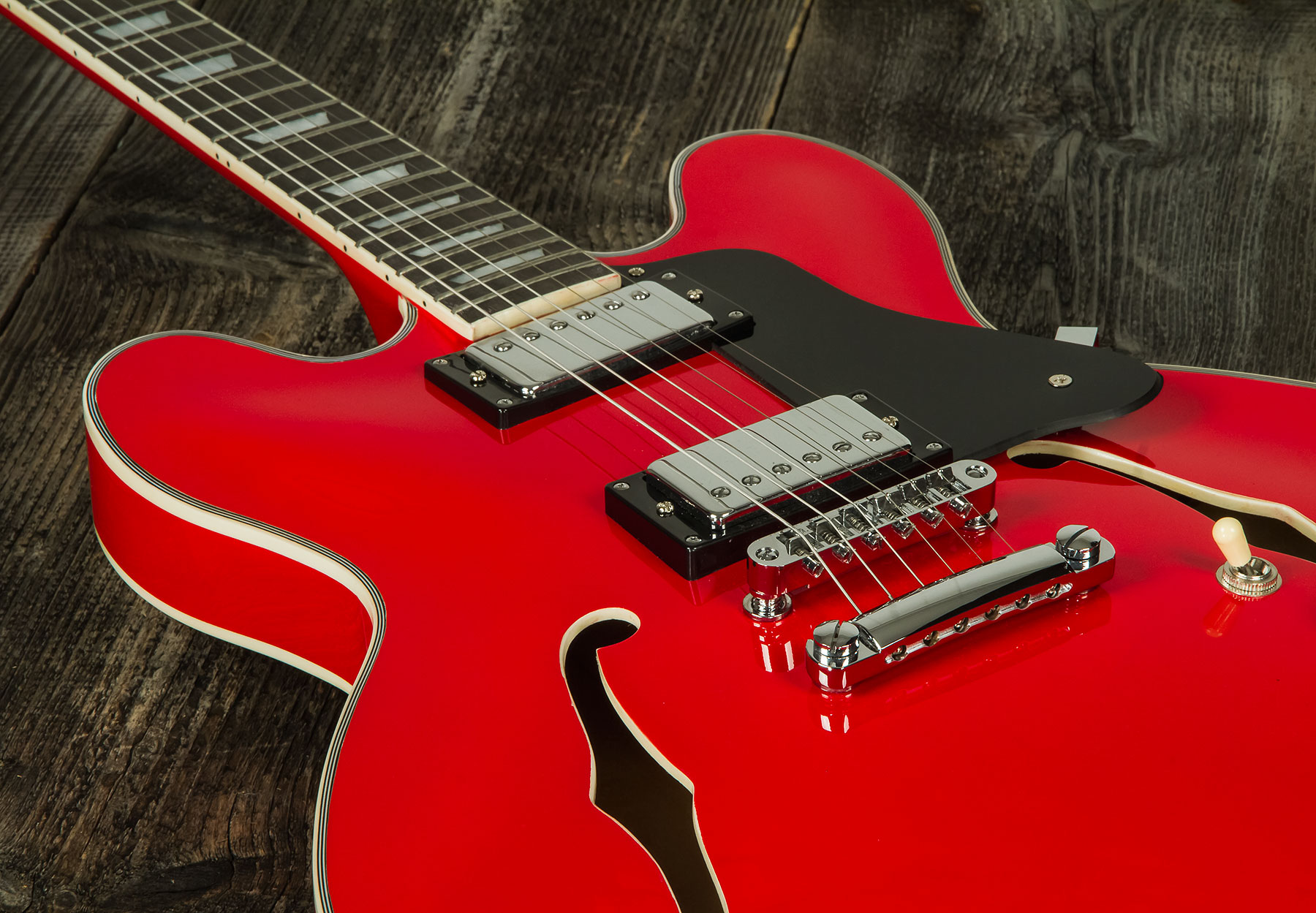 Eastone Gj70 Hh Ht Pur - Red - Semi-Hollow E-Gitarre - Variation 3