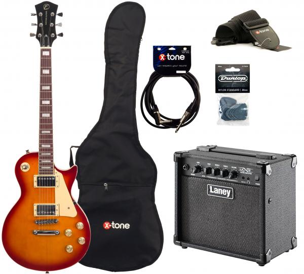 E-gitarre set Eastone LP100 CS + Laney LX15 +Accessories - Cherry sunburst