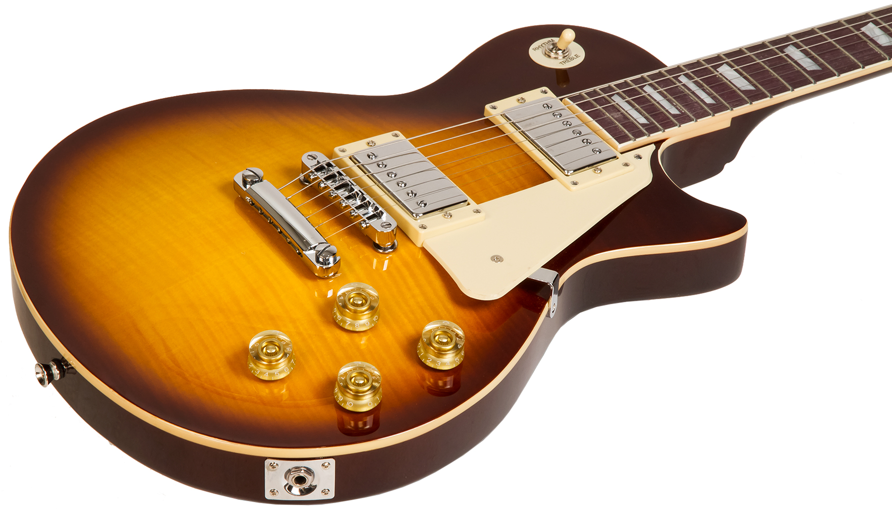 Eastone Lp200 +fender Frontman 20g +cable +clip-on Tuner +mediators +housse +courroie - Honey Sunburst - E-Gitarre Set - Variation 1