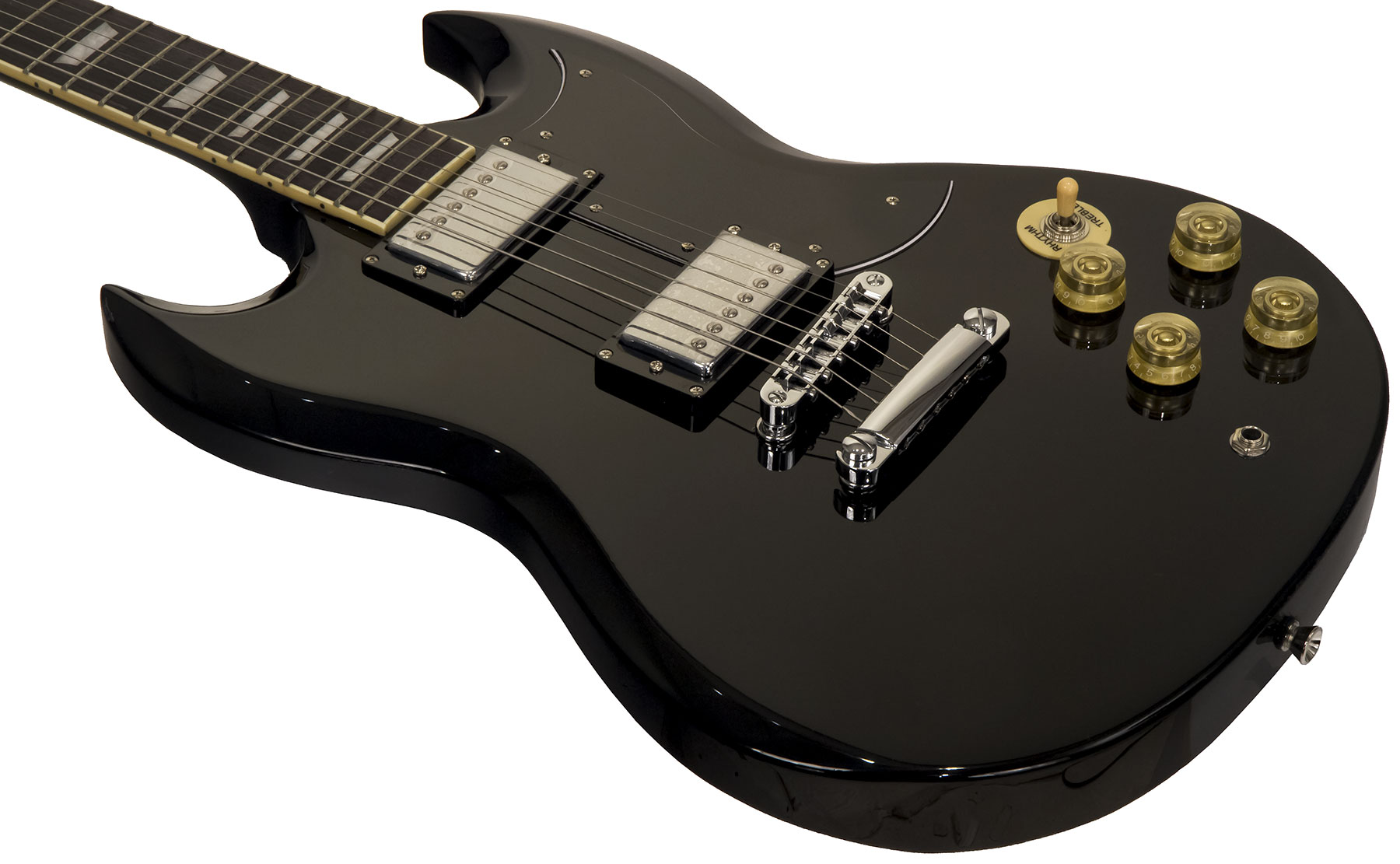 Eastone Sdc70 Hh Ht Pur - Black - Retro-Rock-E-Gitarre - Variation 2