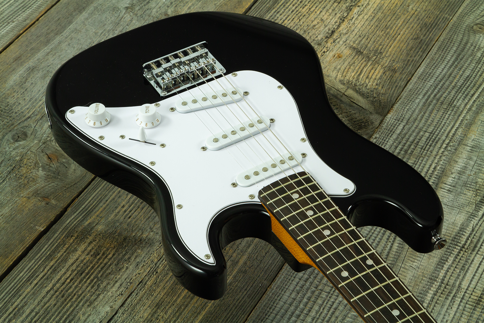 Eastone St-mini-blk 3s Trem Pur - Black - E-Gitarre für Kinder - Variation 2
